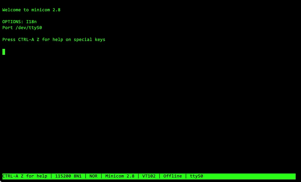 Minicom on a Raspberry Pi